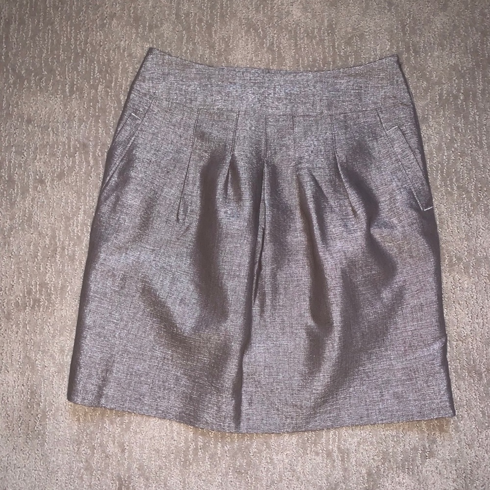 Ann Taylor brown sateen skirt size 4 NEW
